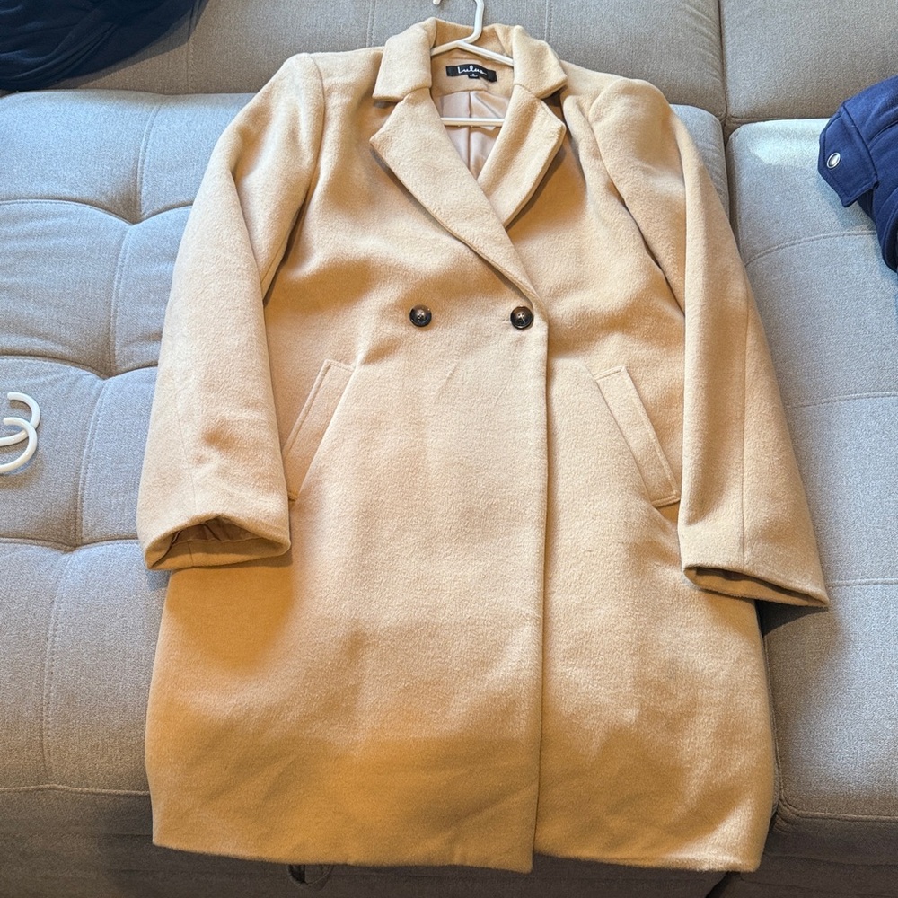 Lulus Camel Double-Breasted Trench Coat